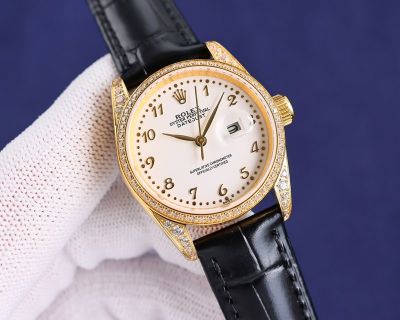 Rolex Datejust Japan NH05 Movement 316L Steel 32mm White/Gold Lady Watch